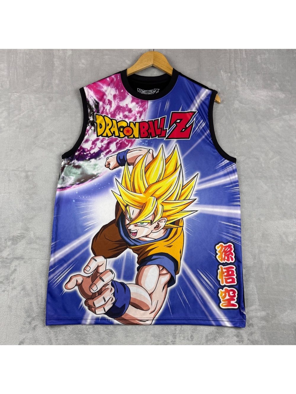 Dragon Ball Z Men’s Large Goku Super Saiyan Sleeveless Graphic Shirt Anime DBZ